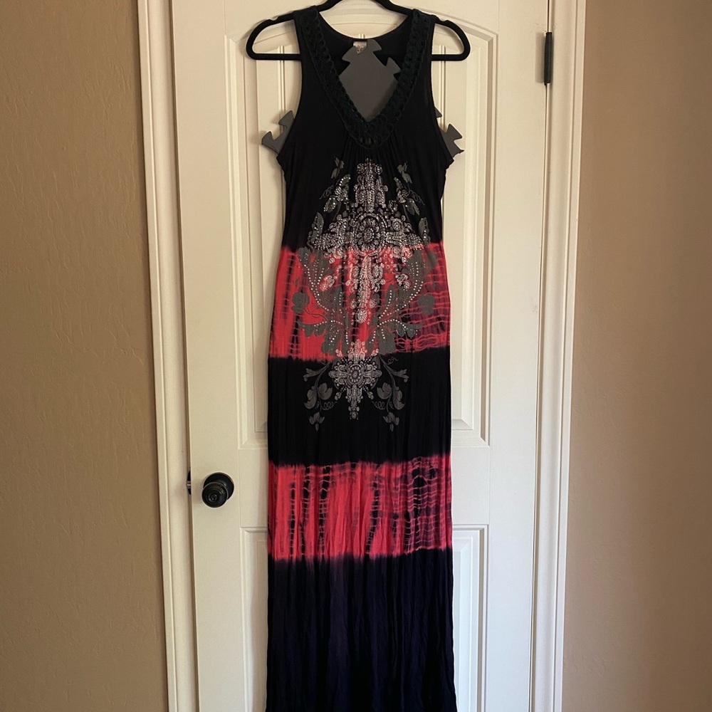 Medium Vocal Black and Pink Maxi Dress